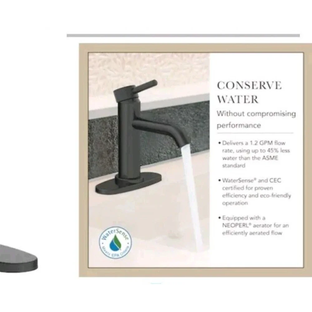 Allen And Roth Single Handle Bathroom Faucet 6567288 Black Harlow